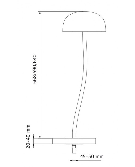 Zero Curve Metal Through Table Lamp